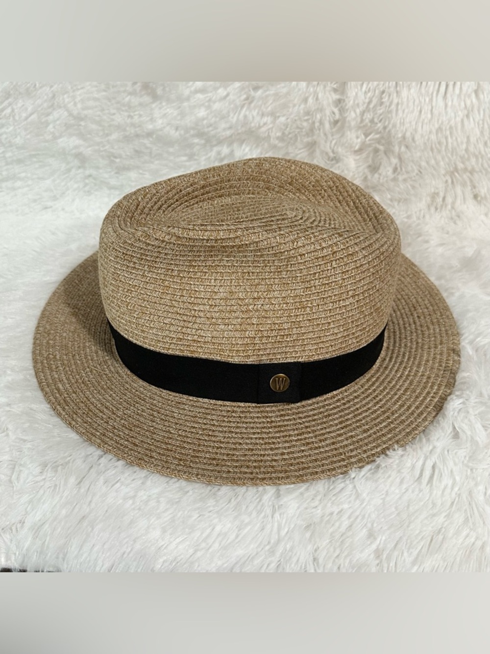 Wallaroo palm beach fedora UV straw hat men’s L-XL adjustable black band